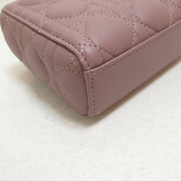 Dior Lady Dior Tote Bag Lambskin Sheepskin Purple Lavender - Picture 8 of 9